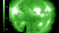 On Sept. 19th, the STEREO-SOHO fleet of spacecraft surrounding the sun detected six coronal mass ejections (CMEs). Two of the clouds rapidly dissipated. The remaining four, however, are still intact and billowing through the inner solar system. Click to view a movie of their forecasted paths: According to analysts at the Goddard Space Weather Lab, who prepared the movie, one CME should hit Mercury on Sept. 20th at 05:40 UT while another delivers a glancing...