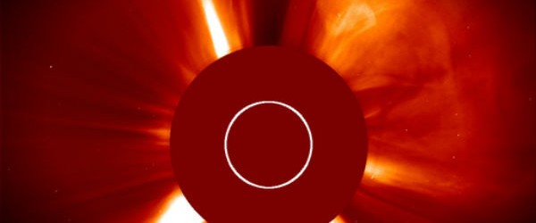 A Coronal Mass Ejection (CME) is seen in the latest STEREO Ahead COR2 images on Thursday morning, and the source appears to be a filament channel eruption near region 1419 in the northwest quadrant. After a close look, the expanding cloud appears to be directed mostly to the west, however more data will be needed to determine if there will be an earthward component. (CME Forecast) Sunspot 1422 remains the largest visible sunspot with chances...