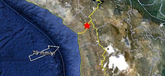Muy fuerte sismo con una magnitud de 6,2 sacudió a Chile Tarapaca-Chile-May-14-2012-eq-GE+USGS-542x250