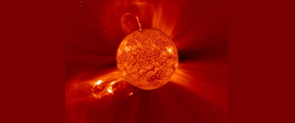 Solar activity remained at low levels for the past 24 hours. However, there were two large prominence eruptions on January 23, 2013. First large prominence erupted from the southern limb in early hours, producing south-directed  CME cloud, away from Earth. It was followed by filament channel eruption in the northeast quadrant, producing another CME cloud, also, away from Earth.   The CME was first observed in the SOHO/LASCO C2 field of view at about 14:00 UTC, had angular width of about 240 degrees and projected speed around 500 km/s. It was associated with a prominence eruption and EIT wave, situated at...