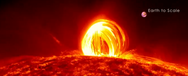 Eruptive events on the sun can be wildly different. Some come just with a solar flare, some with an additional ejection of solar material called a coronal mass ejection (CME), and some with complex moving structures in association with changes in magnetic field lines that loop up into the sun’s atmosphere, the corona. On July 19, 2012, an eruption occurred on the sun that produced all three. A moderately powerful solar flare exploded on the sun’s lower right hand limb, sending out light and radiation. Next came a CME, which shot off to the right out into space. And then,...