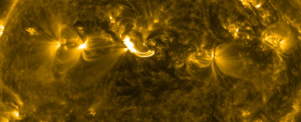 Region 1692 erupted with long duration M-class solar flare peaking at 06:50 UTC as M1.2 solar flare on March 15, 2013. The event started at 05:52 and ended at 07:30 UTC. A Full-Halo Coronal Mass Ejection (CME) was observed and it looks to be Earth directed. A 10cm Radio Burst was associated with the event indicating significant radio noise in association with a solar flare. This noise is generally short-lived but can cause interference for sensitive receivers including radar, GPS, and satellite communications. Region 1692 was still classified with Alpha magnetic configuration at 0:30 UTC today. The fast moving cloud should...