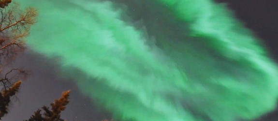 Time-lapse movie of the corona aurora that appeared over UAF ski trail, Fairbanks, Alaska after strong CME hit Earth’s magnetic field. Red aurora was also captured. (1:54 - 2:32am AKST, March 17, 2013)   Corona aurora is a shape of aurora in which rays converge onto a point. This indicates the overhead position of the magnetic field along which the observer is located. For quick information on other forms and types of auroras, their spatial structure, temporal behavior and more click here. Captured by Taro Nakai, a researcher of micrometeorology. Camera: Nikon D90 Lens: SIGMA 10mm F2.8 EX DC Fisheye HSM Information: 10mm, F/2.8,...
